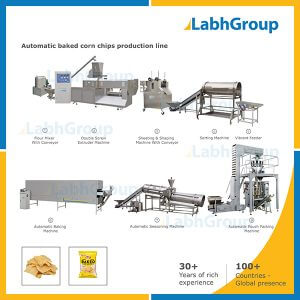 Automatic baked corn chips production line