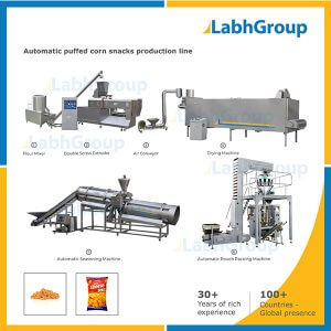 Automatic puffed corn snacks production line